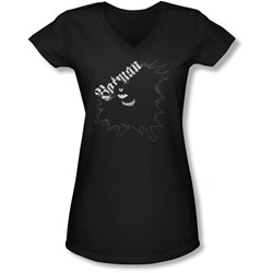 Batman - Juniors Darkness V-Neck T-Shirt