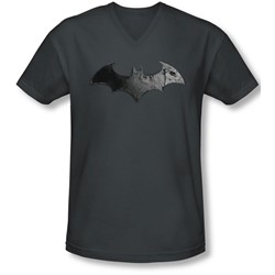 Arkham City - Mens Bat Logo V-Neck T-Shirt