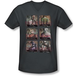 Arkham City - Mens Arkham Lineup V-Neck T-Shirt