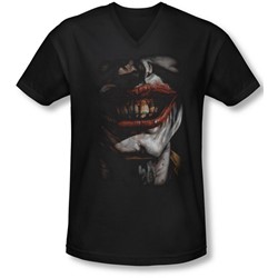 Batman - Mens Smile Of Evil V-Neck T-Shirt