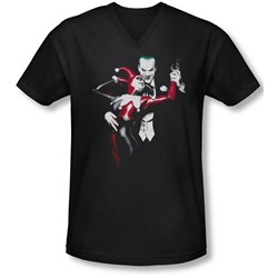 Batman - Mens Harley And Joker V-Neck T-Shirt