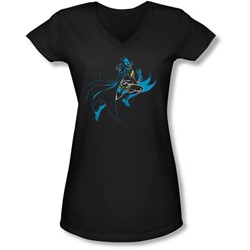 Batman - Juniors Neon Batman V-Neck T-Shirt
