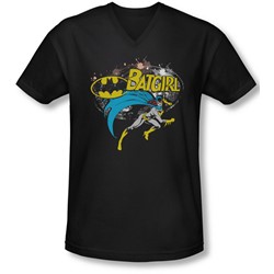 Batman - Mens Batgirl Halftone V-Neck T-Shirt