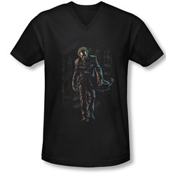 Batman - Mens Joker Leaves Arkham V-Neck T-Shirt