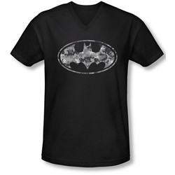 Batman - Mens Urban Camo Shield V-Neck T-Shirt