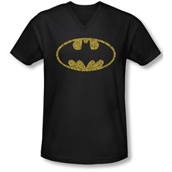 Batman - Mens Word Logo V-Neck T-Shirt