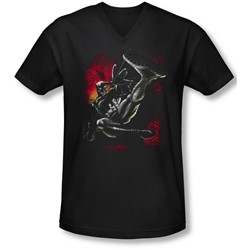 Batman - Mens Kick Swing V-Neck T-Shirt