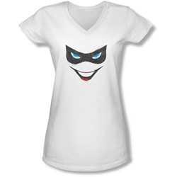 Batman - Juniors Harley Face V-Neck T-Shirt