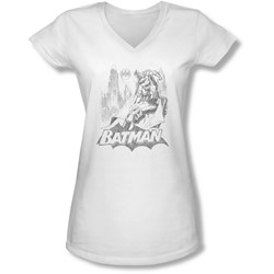 Batman - Juniors Bat Sketch V-Neck T-Shirt