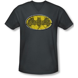 Batman - Mens Celtic Shield V-Neck T-Shirt