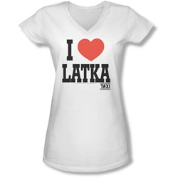 Taxi - Juniors I Heart Latka V-Neck T-Shirt