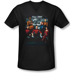 Star Trek - Mens 25Th Anniversary Crew V-Neck T-Shirt