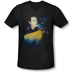 Star Trek - Mens Data 25Th V-Neck T-Shirt