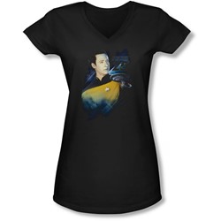 Star Trek - Juniors Data 25Th V-Neck T-Shirt
