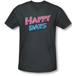 Happy Days - Mens Happy Days Logo V-Neck T-Shirt