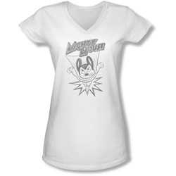 Mighty Mouse - Juniors Bursting Out V-Neck T-Shirt