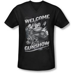 Mighty Mouse - Mens Mighty Gunshow V-Neck T-Shirt