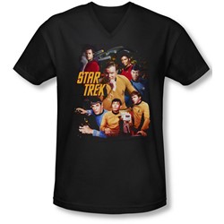 Star Trek - Mens At The Controls V-Neck T-Shirt
