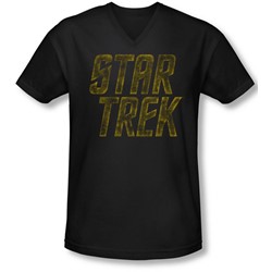 Star Trek - Mens Distressed Logo V-Neck T-Shirt