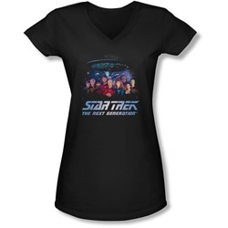 Star Trek - Juniors Space Group V-Neck T-Shirt