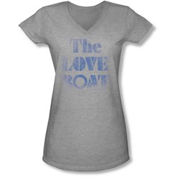 Love Boat - Juniors Distressed V-Neck T-Shirt