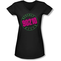 90210 - Juniors Neon V-Neck T-Shirt