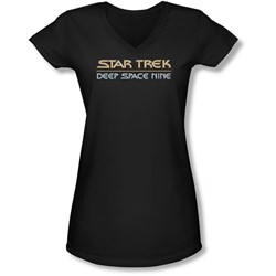 Star Trek - Juniors Deep Space Nine Logo V-Neck T-Shirt