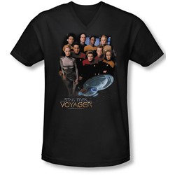 Star Trek - Mens Voyager Crew V-Neck T-Shirt