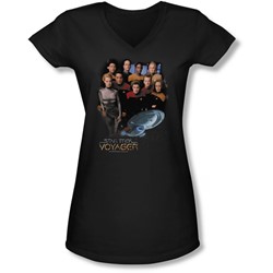 Star Trek - Juniors Voyager Crew V-Neck T-Shirt