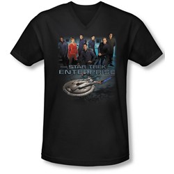 Star Trek - Mens Enterprise Crew V-Neck T-Shirt