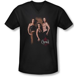 Charmed - Mens Three Hot Witches V-Neck T-Shirt