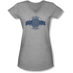 Csi - Juniors Vegas Badge V-Neck T-Shirt