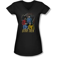 Star Trek - Juniors Warp Factor 4 V-Neck T-Shirt