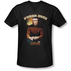 Star Trek - Mens Poker Face V-Neck T-Shirt
