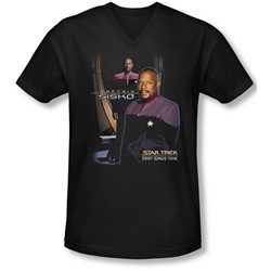 Star Trek - Mens Captain Sisko V-Neck T-Shirt