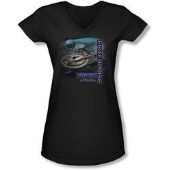 Star Trek - Juniors Enterprise Nx 01 V-Neck T-Shirt