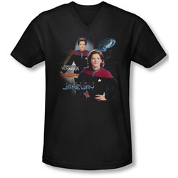 Star Trek - Mens Captain Janeway V-Neck T-Shirt