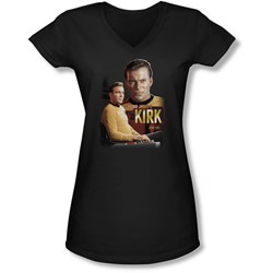 Star Trek - Juniors Captain Kirk V-Neck T-Shirt