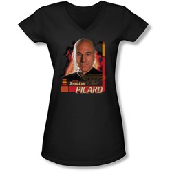 Star Trek - Juniors Captain Picard V-Neck T-Shirt