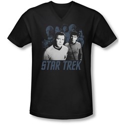 Star Trek - Mens Kirk Spock And Company V-Neck T-Shirt