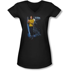 Star Trek - Juniors Galactic Kirk V-Neck T-Shirt