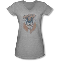 Mighty Mouse - Juniors Flying With Purpose V-Neck T-Shirt