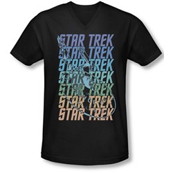 Star Trek - Mens Multi Logo Enterprise V-Neck T-Shirt