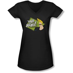 Johnny Bravo - Juniors Oohh Mama V-Neck T-Shirt