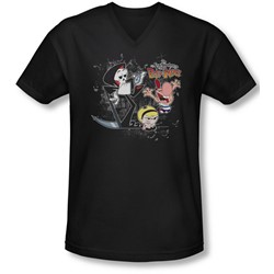 Grim Adventures Of Billy & Mandy - Mens Splatter Cast V-Neck T-Shirt