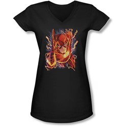 Jla - Juniors Flash #1 V-Neck T-Shirt