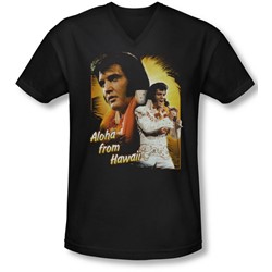 Elvis - Mens Aloha V-Neck T-Shirt