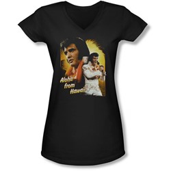 Elvis - Juniors Aloha V-Neck T-Shirt
