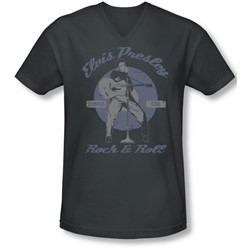 Elvis - Mens Rock & Roll V-Neck T-Shirt