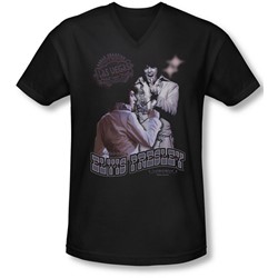 Elvis - Mens Violet Vegas V-Neck T-Shirt